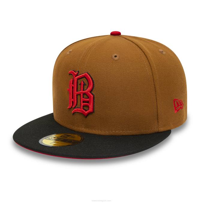 New Era birmingham barons milb bruine 59fifty getailleerde pet BT24749