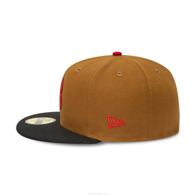 New Era birmingham barons milb bruine 59fifty getailleerde pet BT24749