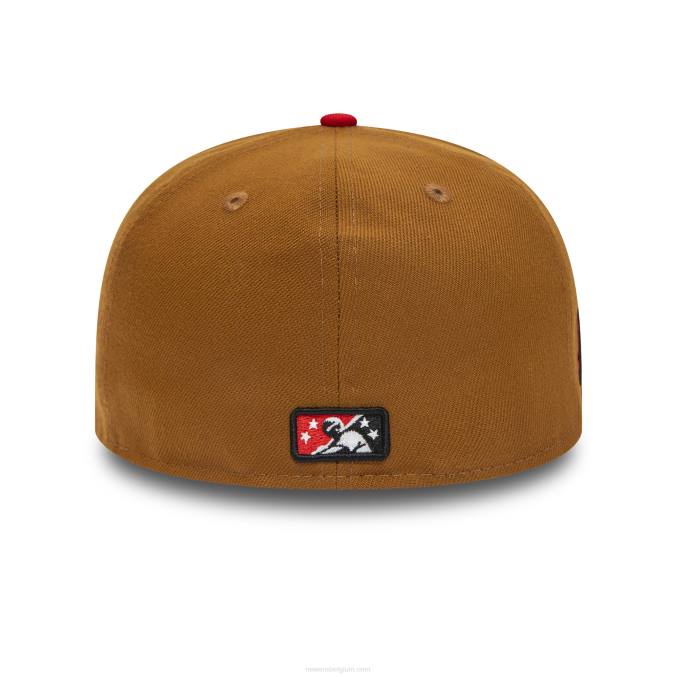 New Era birmingham barons milb bruine 59fifty getailleerde pet BT24749