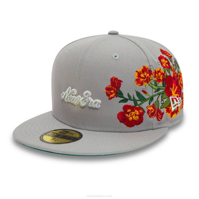 New Era bloemengrijze 59fifty getailleerde pet BT24801