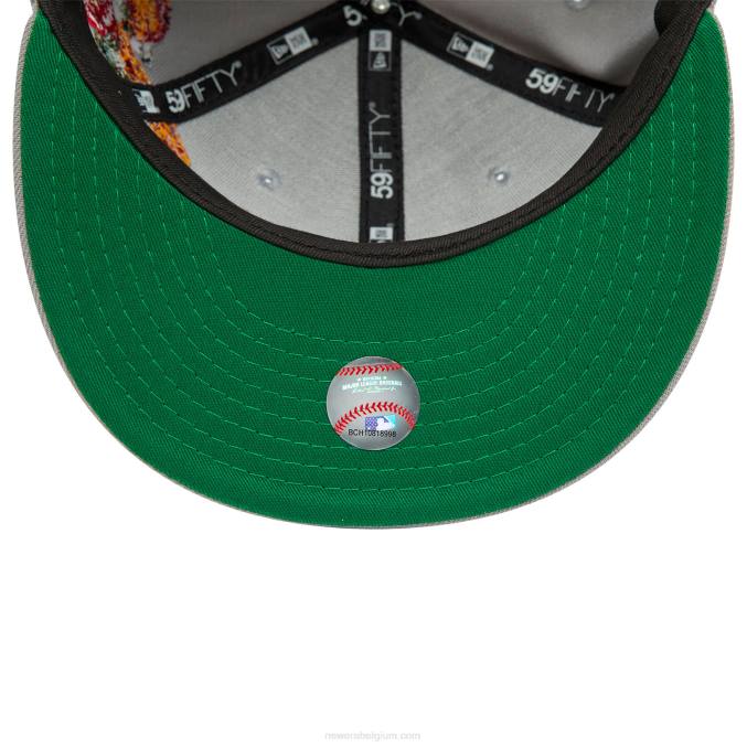 New Era bloemengrijze 59fifty getailleerde pet BT24801