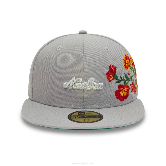 New Era bloemengrijze 59fifty getailleerde pet BT24801