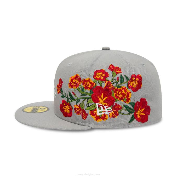 New Era bloemengrijze 59fifty getailleerde pet BT24801