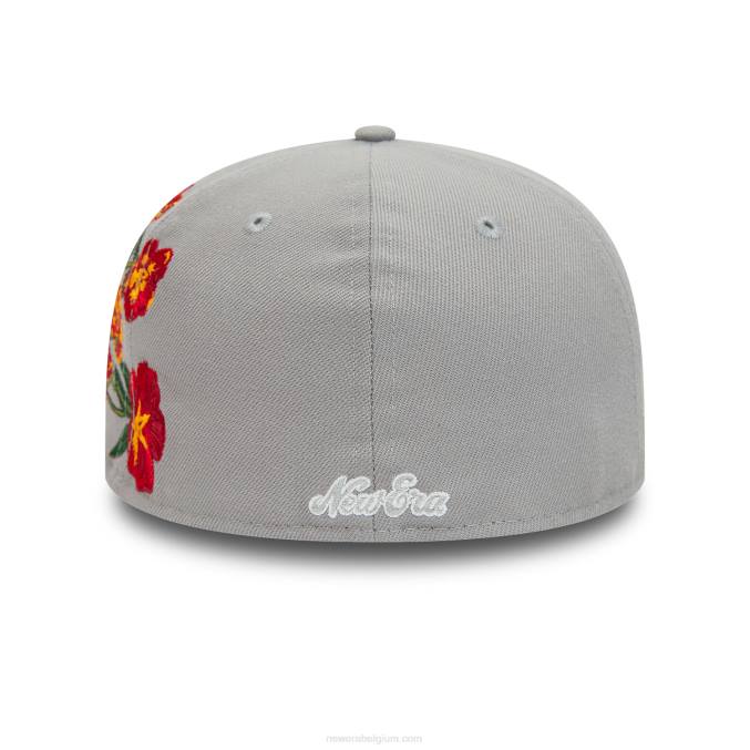 New Era bloemengrijze 59fifty getailleerde pet BT24801