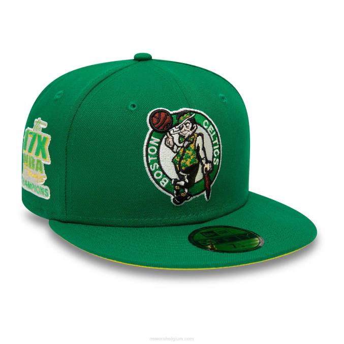 New Era boston celtics citrus pop groen 59fifty getailleerde pet BT241237