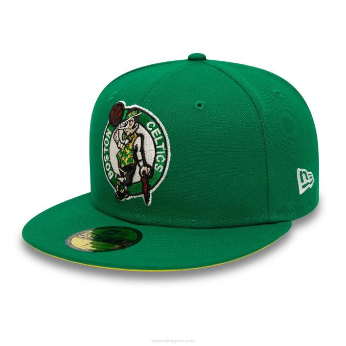 New Era boston celtics citrus pop groen 59fifty getailleerde pet BT241237
