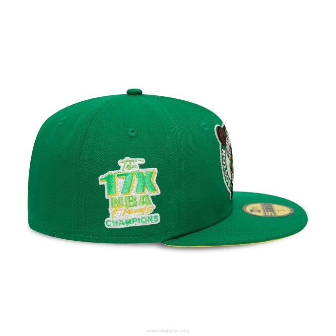 New Era boston celtics citrus pop groen 59fifty getailleerde pet BT241237
