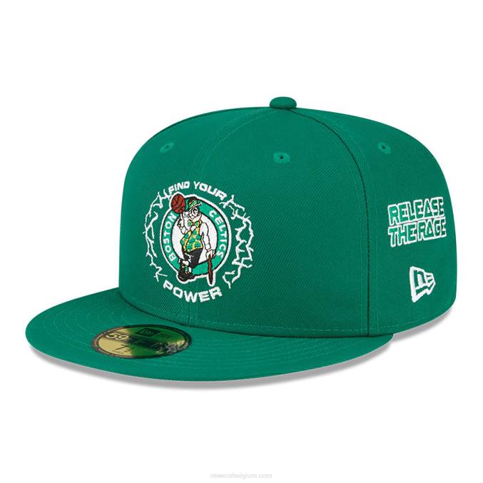 New Era boston celtics nba x marvel hulk groen 59fifty getailleerde pet BT24126