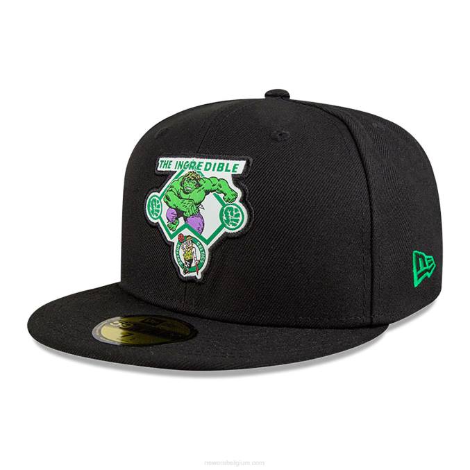New Era boston celtics nba x marvel hulk zwarte 59fifty getailleerde pet BT241274