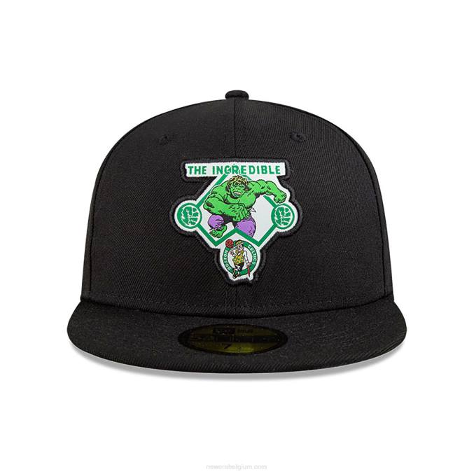 New Era boston celtics nba x marvel hulk zwarte 59fifty getailleerde pet BT241274