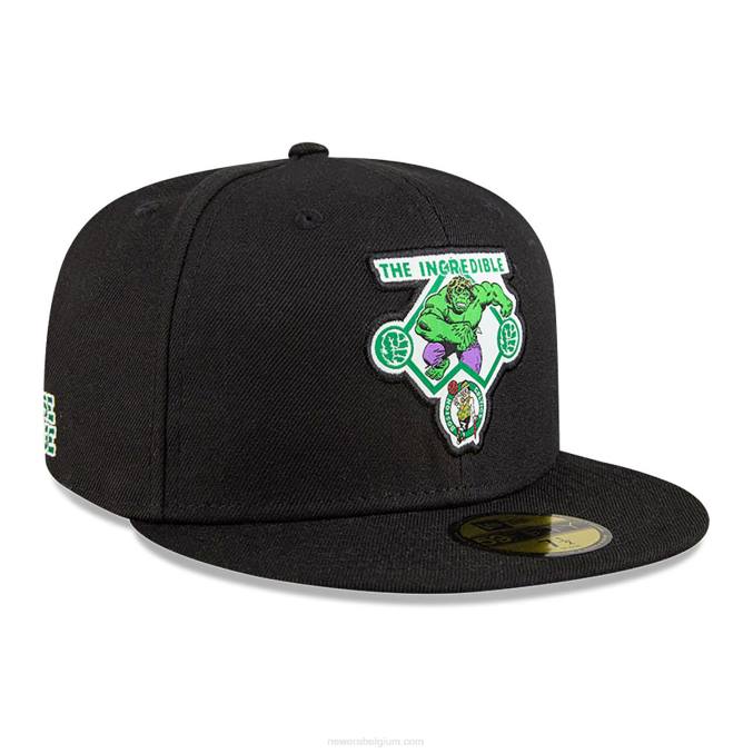 New Era boston celtics nba x marvel hulk zwarte 59fifty getailleerde pet BT241274