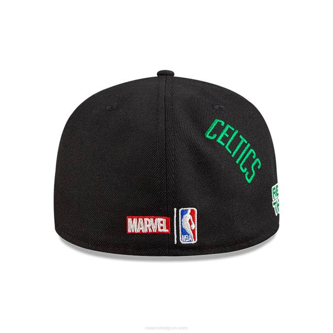 New Era boston celtics nba x marvel hulk zwarte 59fifty getailleerde pet BT241274