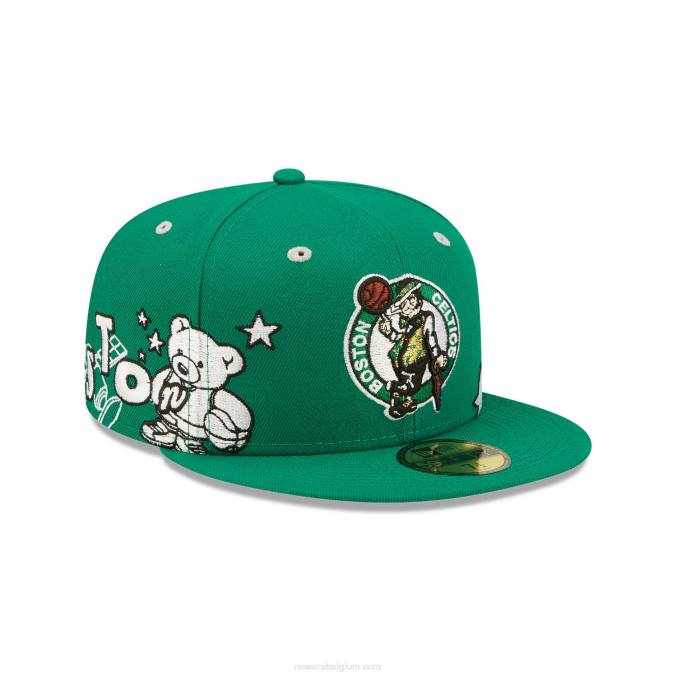 New Era boston celtics teddy groen 59fifty getailleerde pet BT24781