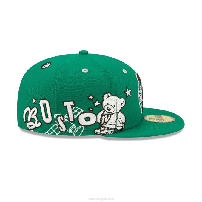 New Era boston celtics teddy groen 59fifty getailleerde pet BT24781