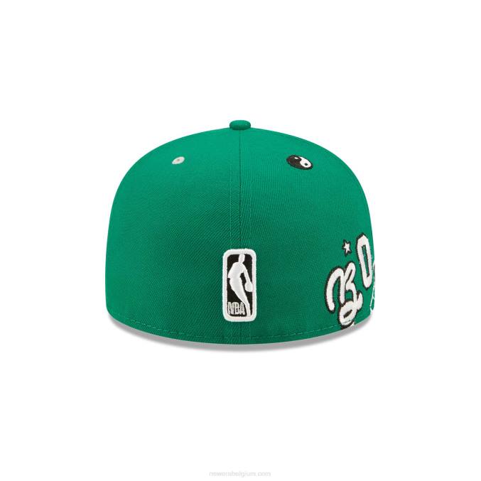 New Era boston celtics teddy groen 59fifty getailleerde pet BT24781