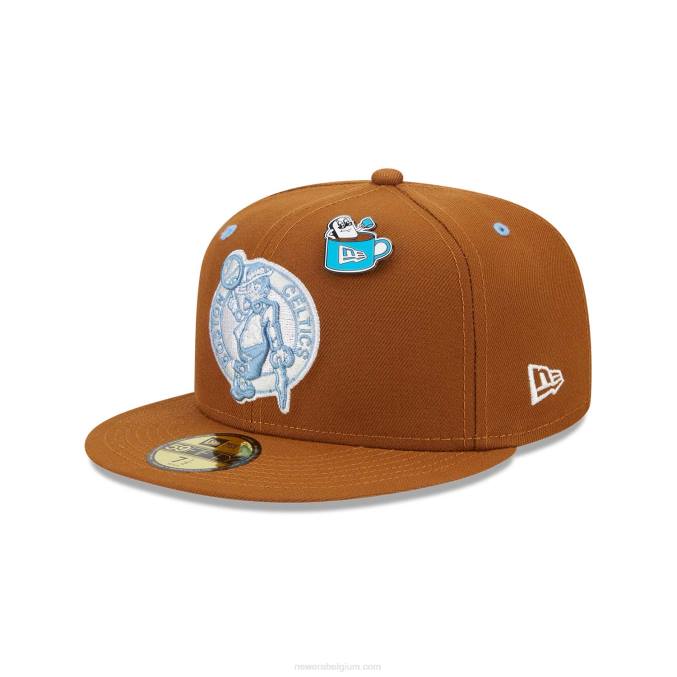 New Era boston celtics warme chocolademelk 59fifty getailleerde pet BT24873