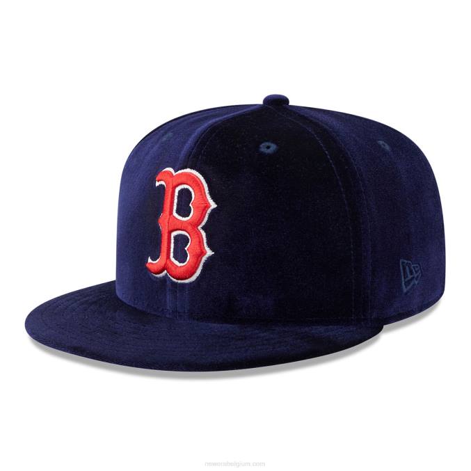 New Era boston red sox fluwelen marine 59fifty getailleerde pet BT241231