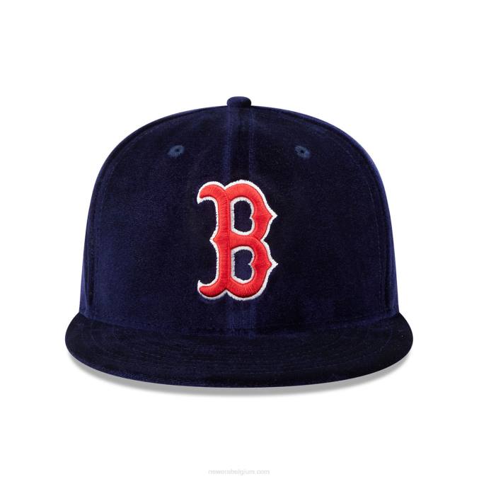New Era boston red sox fluwelen marine 59fifty getailleerde pet BT241231