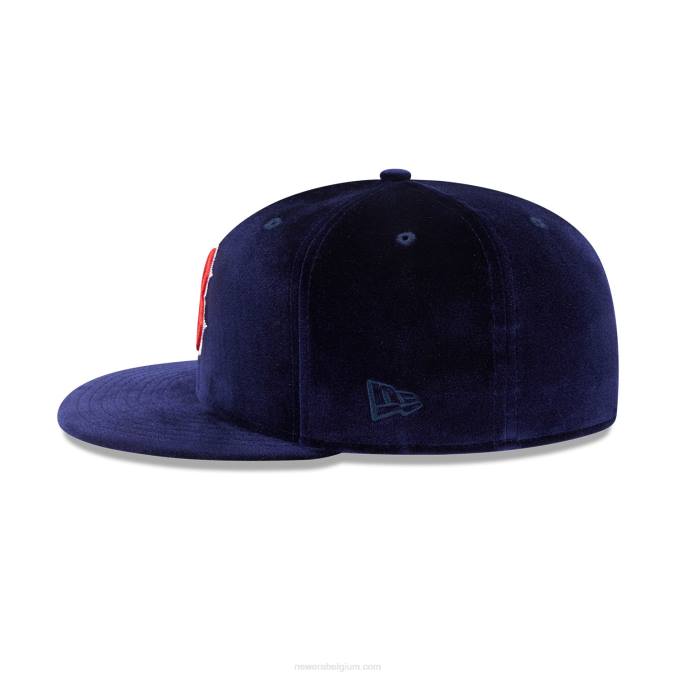 New Era boston red sox fluwelen marine 59fifty getailleerde pet BT241231