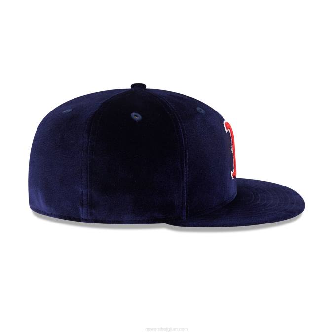New Era boston red sox fluwelen marine 59fifty getailleerde pet BT241231