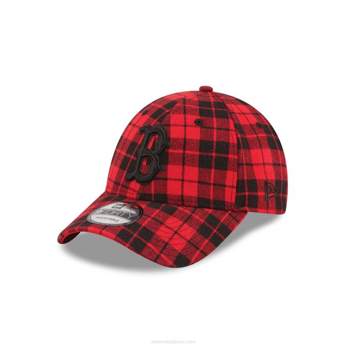 New Era boston red sox geruite rode 9forty verstelbare pet BT241784
