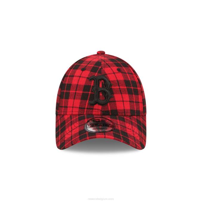 New Era boston red sox geruite rode 9forty verstelbare pet BT241784