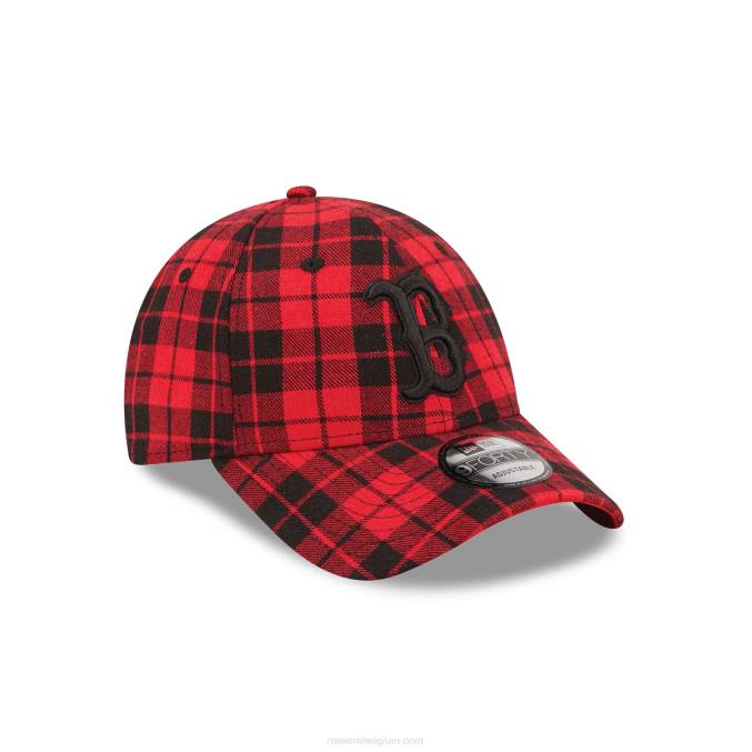 New Era boston red sox geruite rode 9forty verstelbare pet BT241784