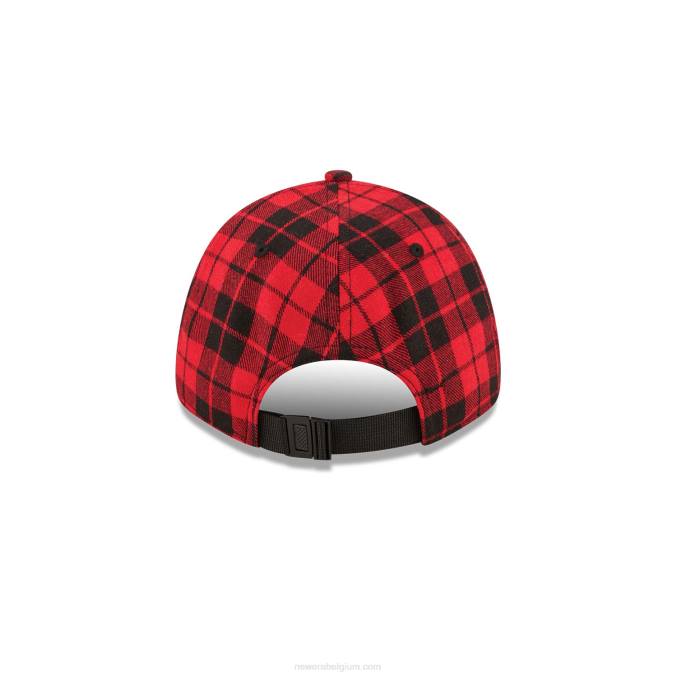 New Era boston red sox geruite rode 9forty verstelbare pet BT241784