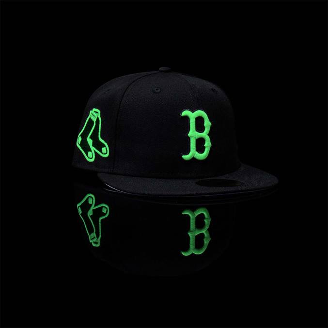 New Era boston red sox glow in the dark zwarte 59fifty getailleerde pet BT24769