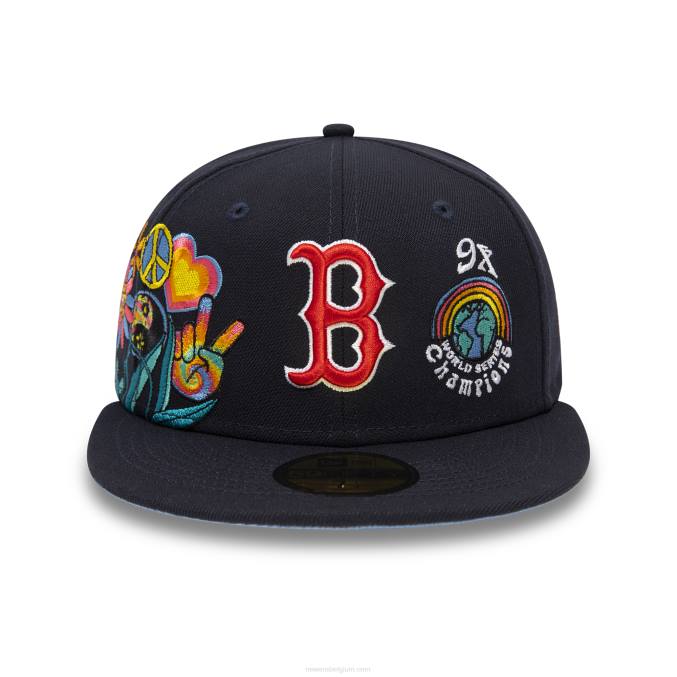 New Era boston red sox groovy marine 59fifty getailleerde pet BT2447