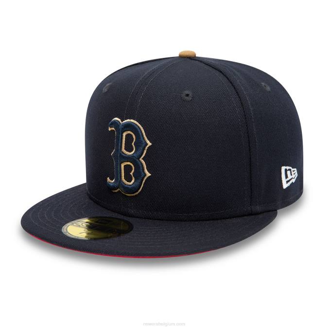 New Era boston red sox herfstkleuren marine 59fifty getailleerde pet BT24814