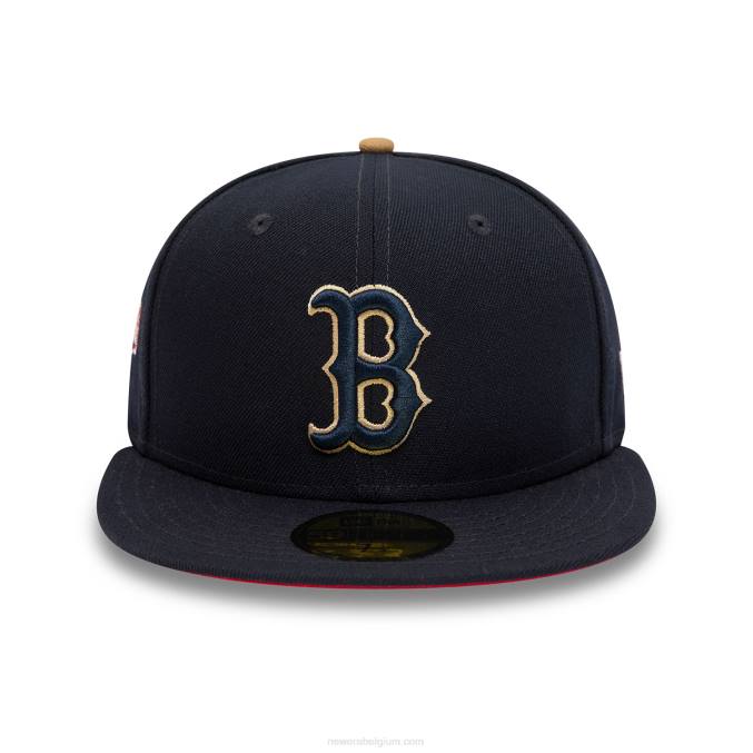 New Era boston red sox herfstkleuren marine 59fifty getailleerde pet BT24814