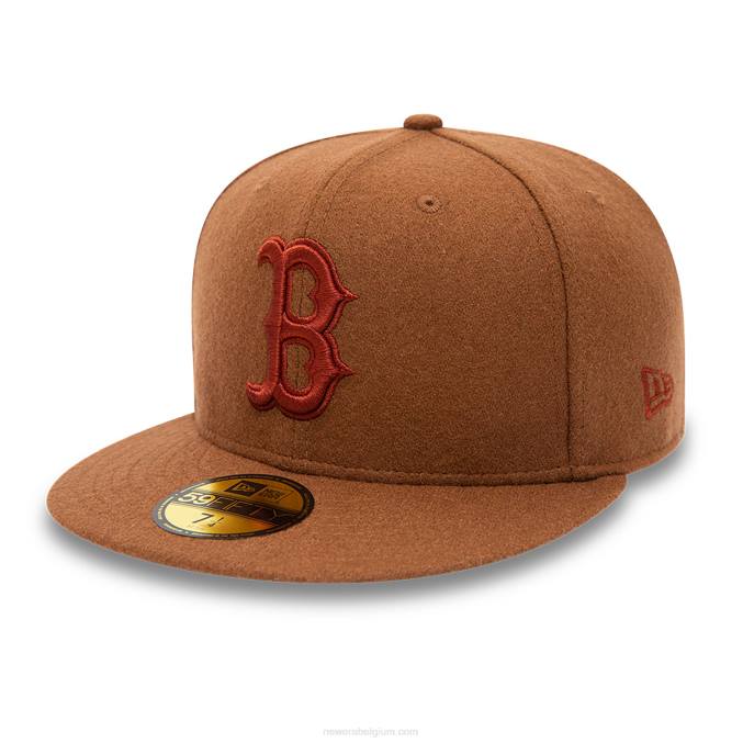 New Era boston red sox melton brown 59fifty getailleerde pet BT241295