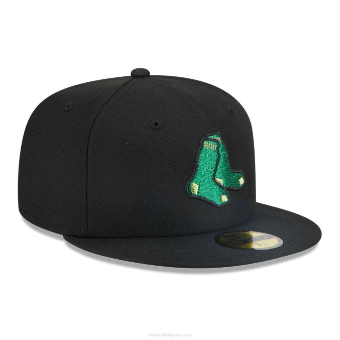 New Era boston red sox metallic pop zwart 59fifty getailleerde pet BT241334