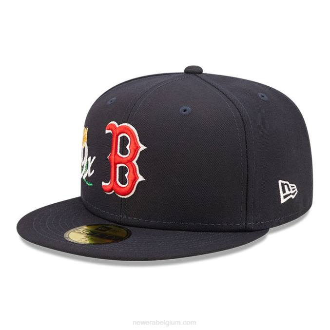 New Era boston red sox mlb crown champs marine 59fifty getailleerde pet BT241368