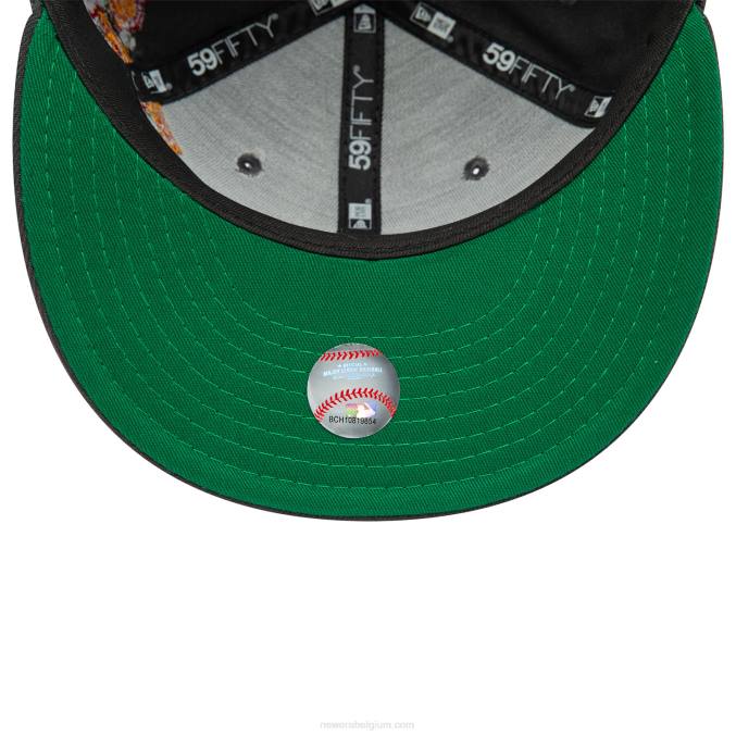 New Era boston red sox mlb floral donkergrijze 59fifty getailleerde pet BT24381