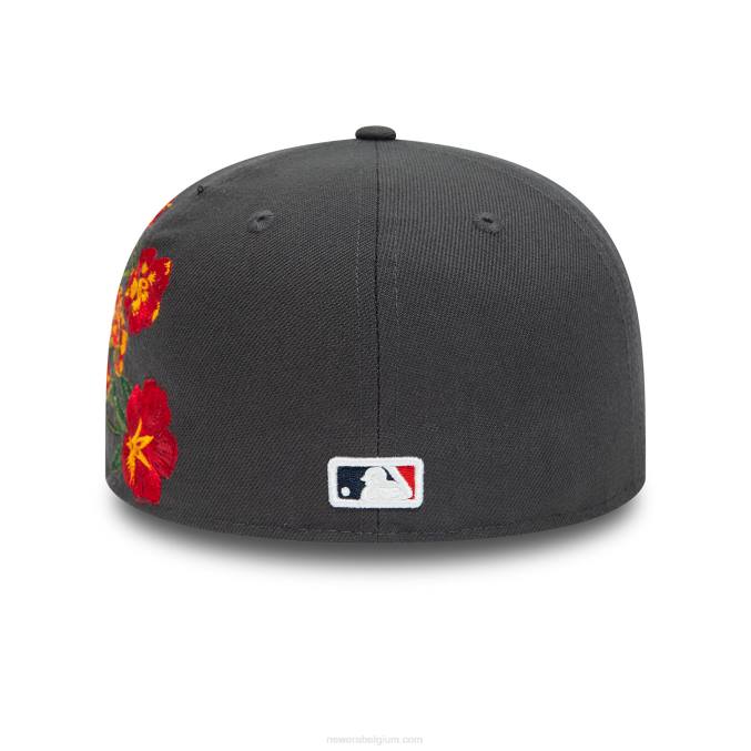New Era boston red sox mlb floral donkergrijze 59fifty getailleerde pet BT24381