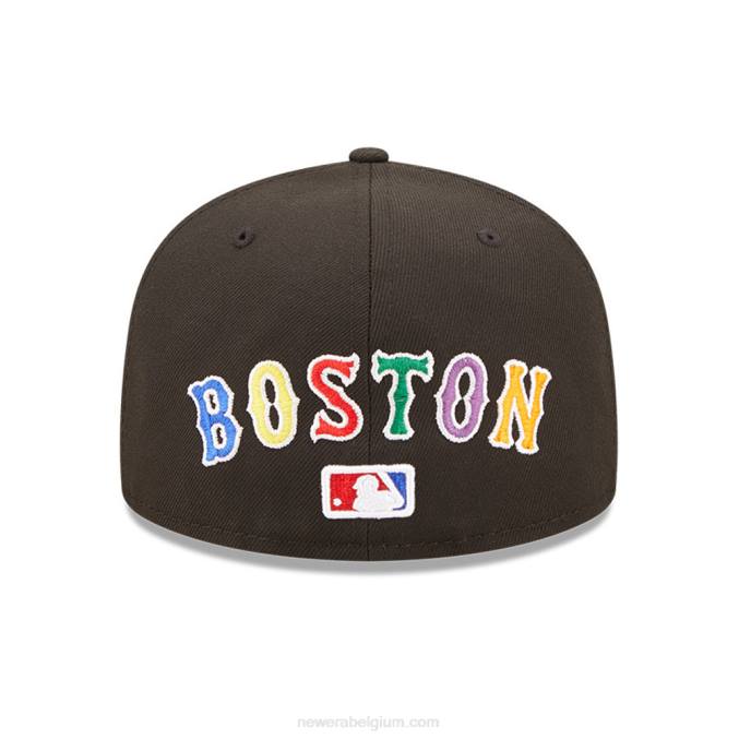 New Era boston red sox mlb prismatische zwarte 59fifty getailleerde pet BT241324