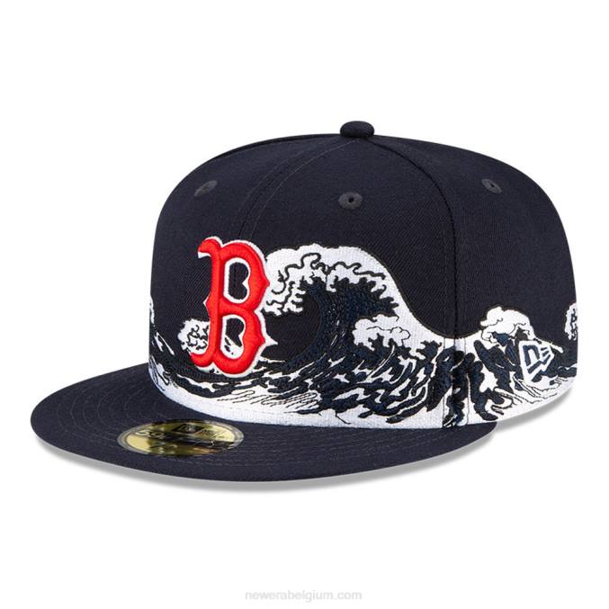 New Era boston red sox mlb wave marine 59fifty getailleerde pet BT24429