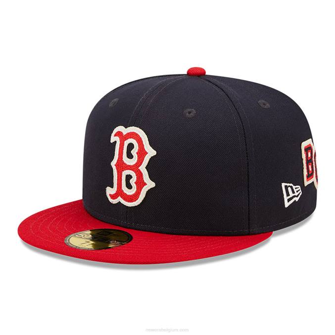 New Era boston red sox ne letterman marine 59fifty getailleerde pet BT24647