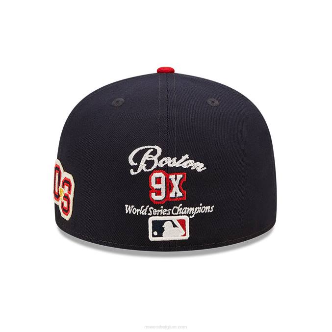 New Era boston red sox ne letterman marine 59fifty getailleerde pet BT24647