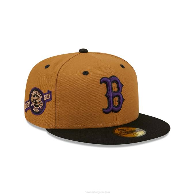 New Era boston red sox paarse tarwe 59fifty getailleerde pet BT24202