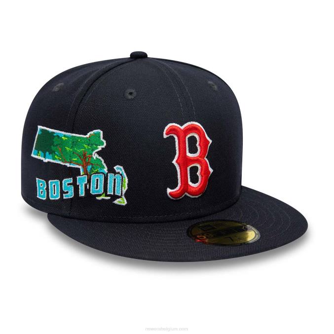 New Era boston red sox stateview marine 59fifty getailleerde pet BT241285