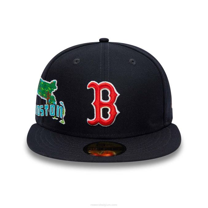 New Era boston red sox stateview marine 59fifty getailleerde pet BT241285
