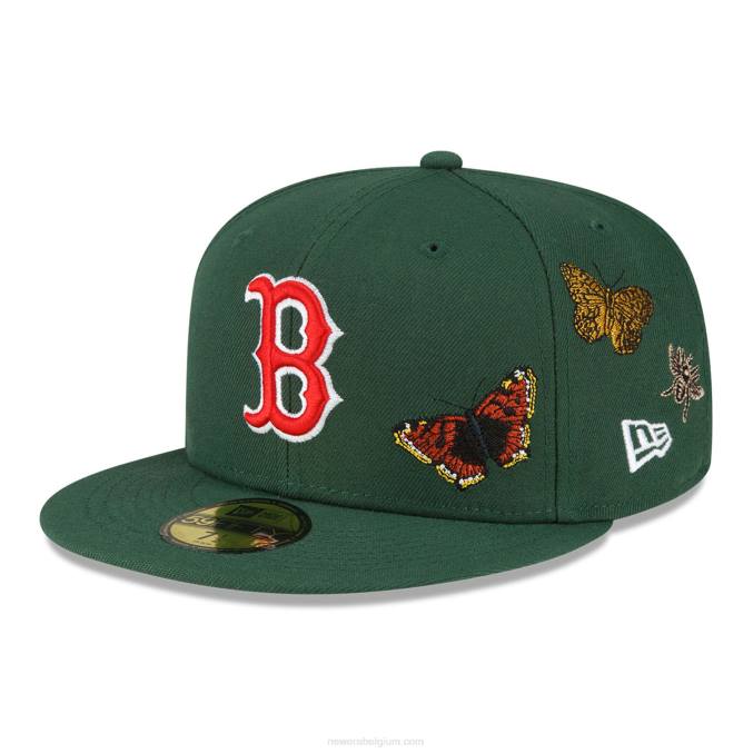 New Era boston red sox vilt x mlb donkergroen 59fifty getailleerde pet BT241171