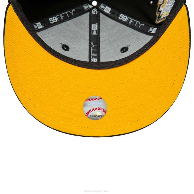 New Era boston red sox zwart en geel 59fifty getailleerde pet BT24511