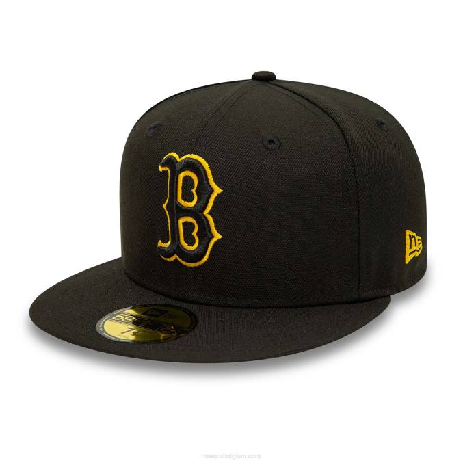 New Era boston red sox zwart en geel 59fifty getailleerde pet BT24511