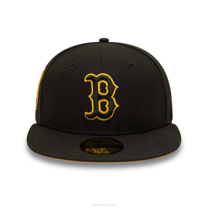 New Era boston red sox zwart en geel 59fifty getailleerde pet BT24511