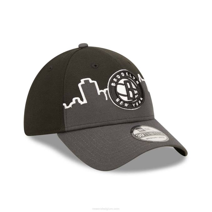 New Era brooklyn nets nba tip off 2022 zwarte 39thirty stretch fit pet BT242206