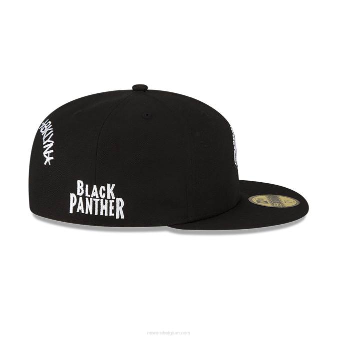 New Era brooklyn nets nba x marvel black panther black 59fifty getailleerde pet BT24250